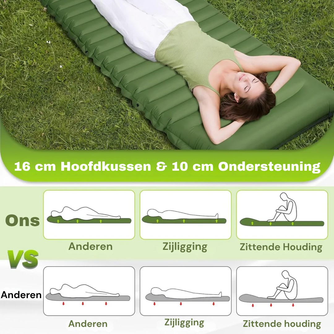 Opblaasbaar camping matras voor camping en outdoor