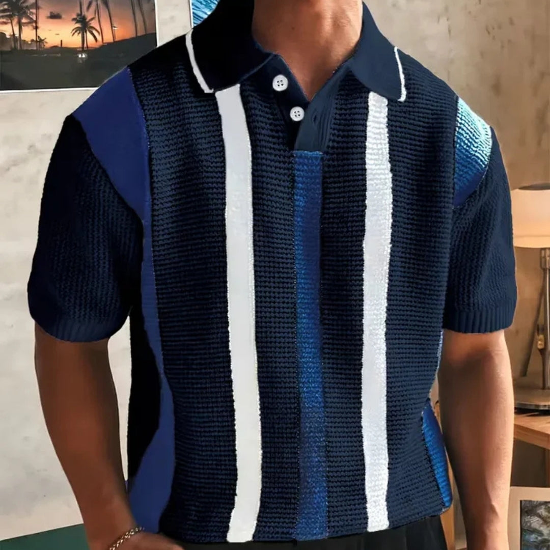 Polo met V-Hals en Korte Mouwen - UrbanEase