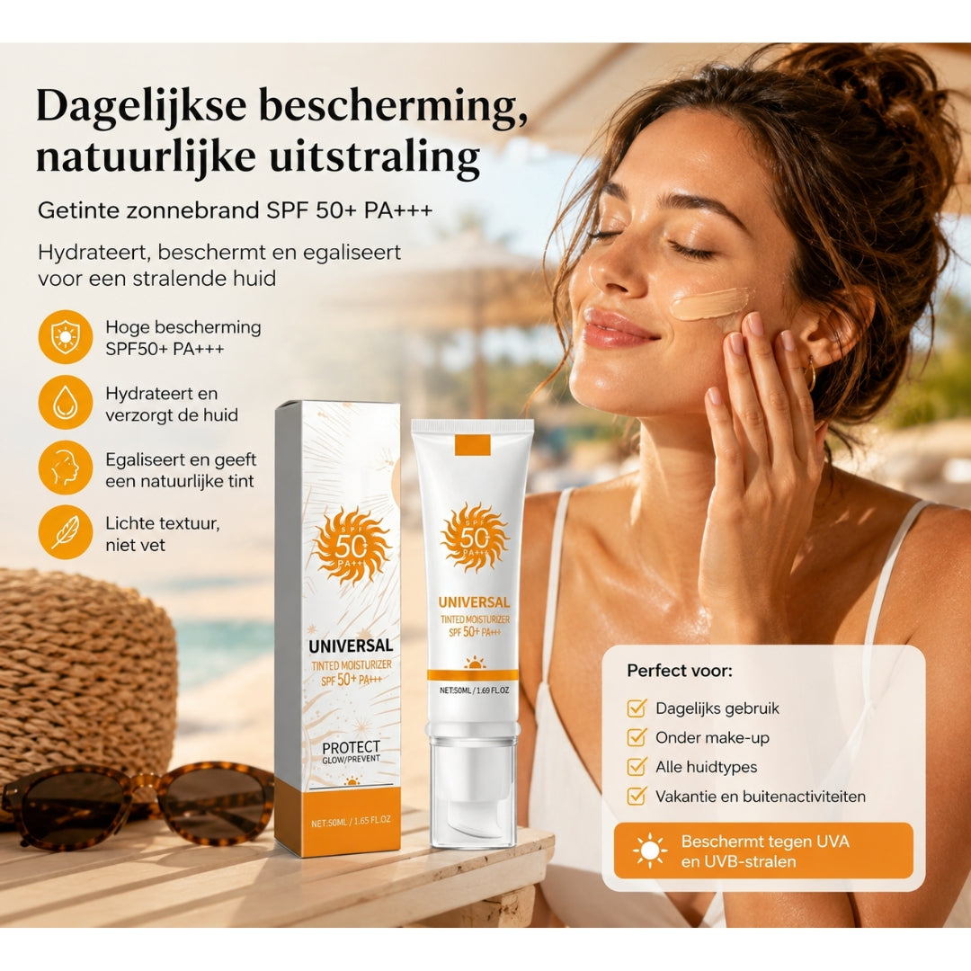 Zonnebrand - Getinte SPF50+ Hydraterende Dagcrème