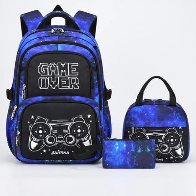 Complete 3-Delige Gaming Schooltas Set - GAME OVER