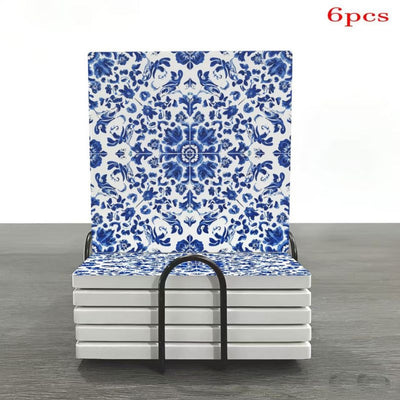 Keramische Tegels - Blauw-Wit Bloemenpatroon