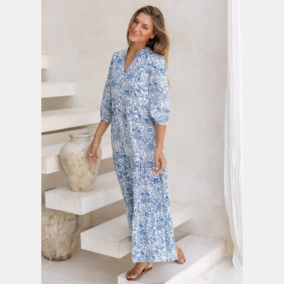 Lange Gelaagde Maxi Jurk met Bloemenprint - Florienne