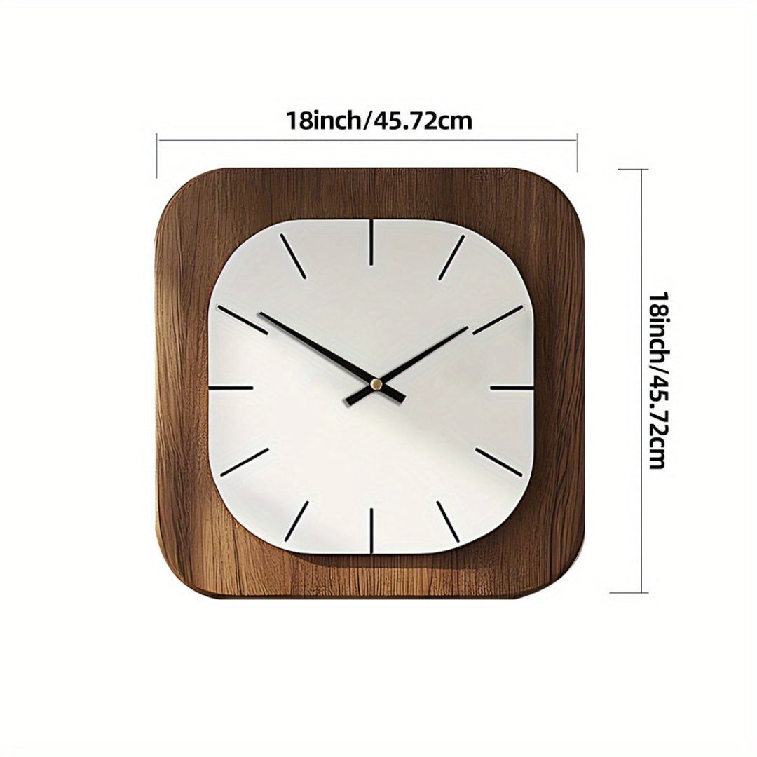 MYHOME® - Vierkante Vintage Houtlook Wandklok