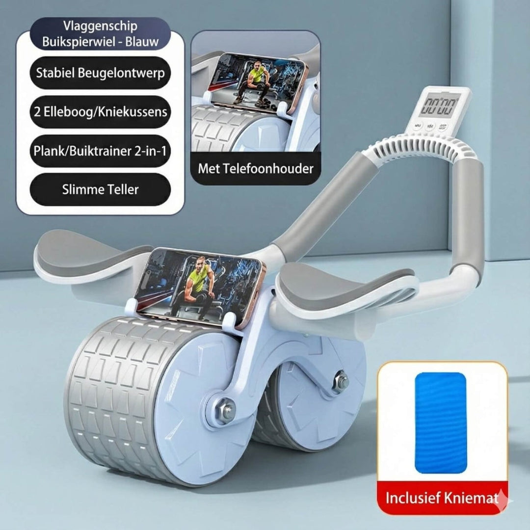 Buikspier Trainer - Abdominal Trainer Voor Thuis Fitness - AbWheel Pro