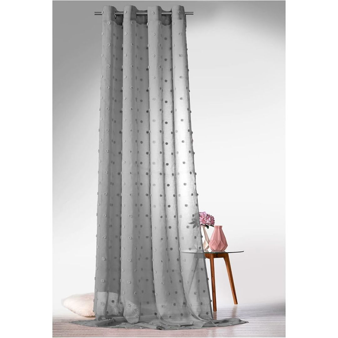 Gordijnen - Boho Linnenlook met Pompons - 245 x 135cm
