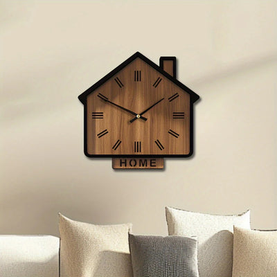 MYHOME® - Vintage Huisvormig Houten Design Wandklok