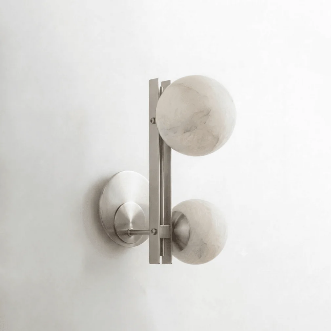 Wandlamp - Dubbele Spaanse Alabaster Bollen