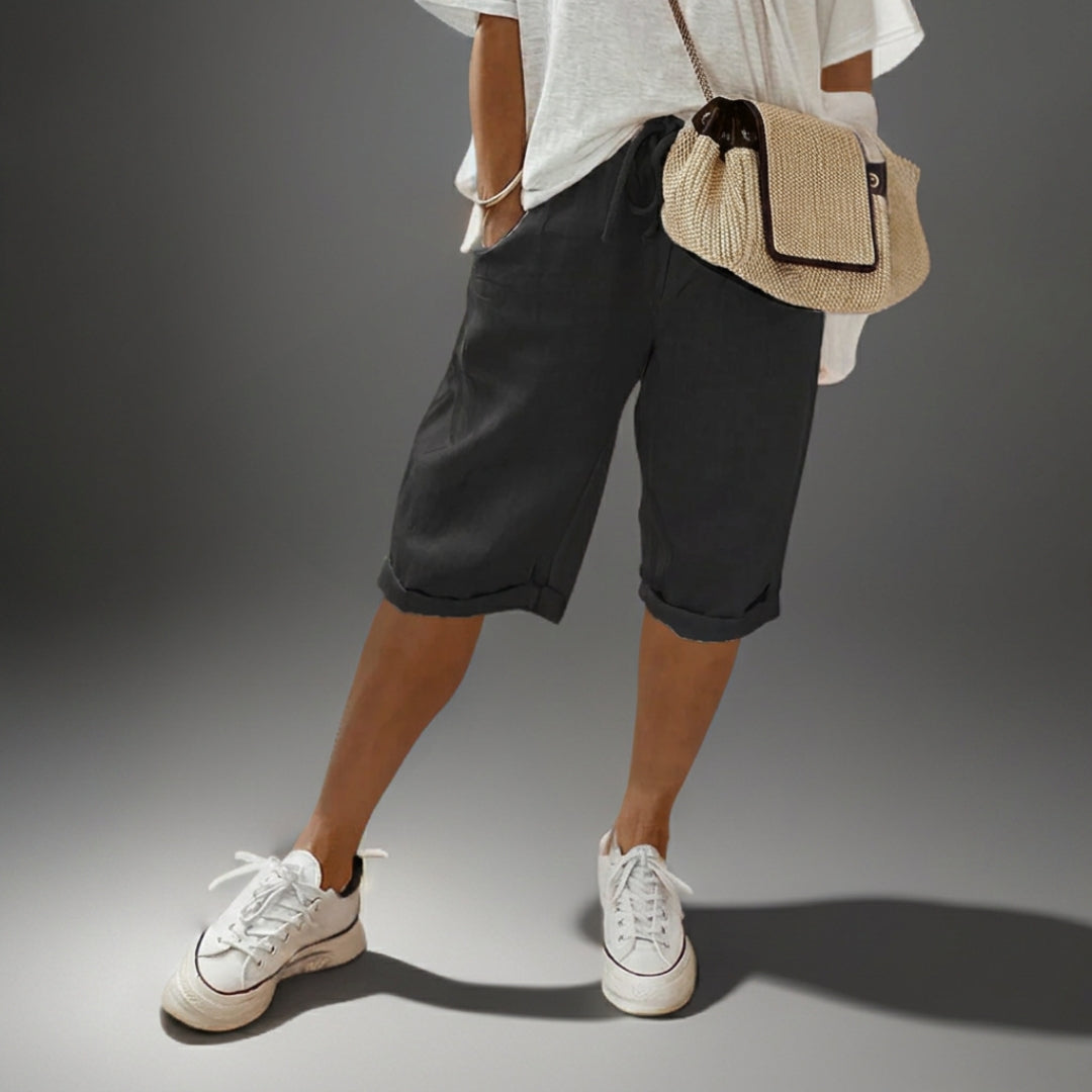 Shorts met losse pasvorm en trekkoord
