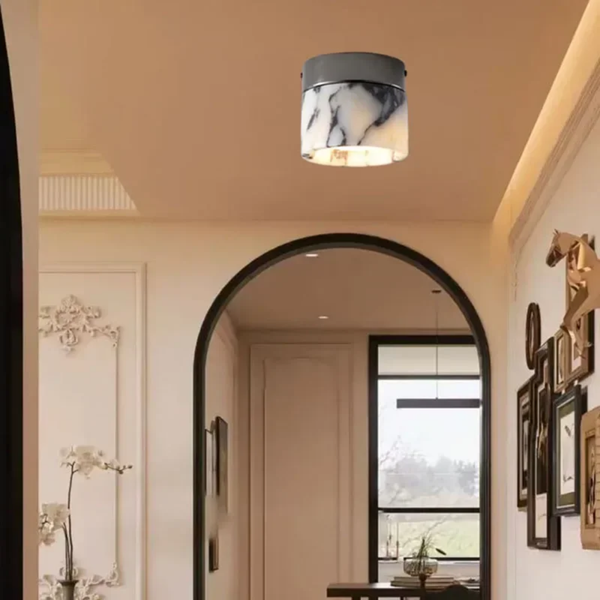 MYHOME® - Plafonnier LED cylindrique effet marbre