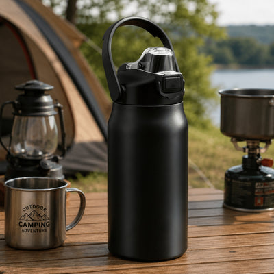 Thermofles - Premium Drinkfles Met Rietje Voor Kantoor, Sport en Reizen