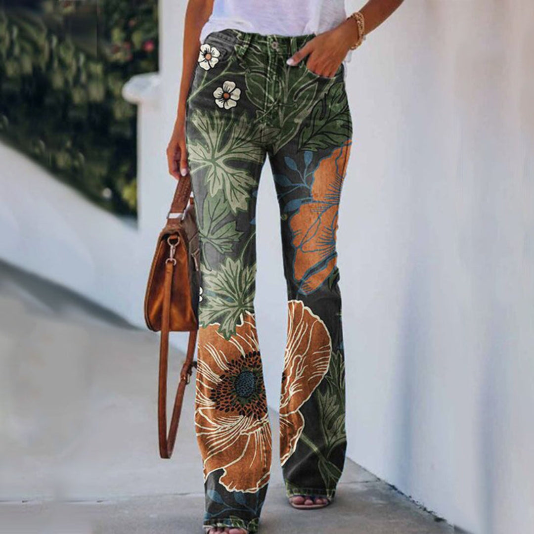 Flare jeans - Hoge Taille met 4 Knopen
