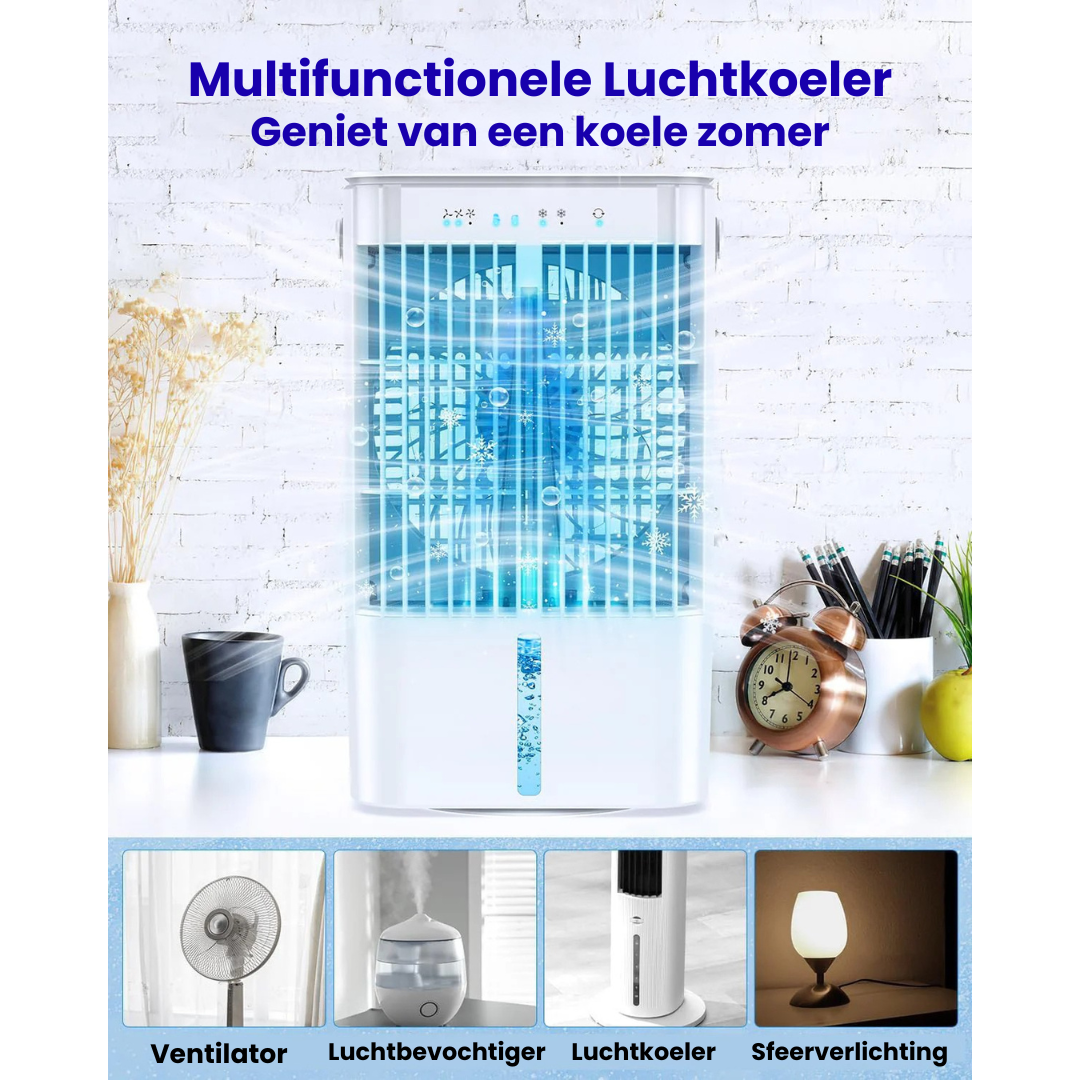 Airconditioner - 4-in-1 Draagbare Luchtkoeler voor Persoonlijke Verkoeling - FrostFlow