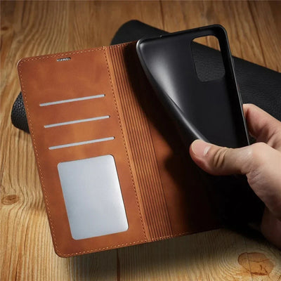 Samsung Hoesje - Luxe Leren Wallet Case Met Magneetsluiting