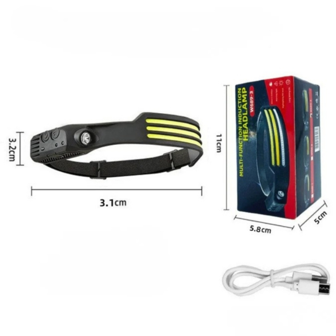 Lampe frontale - Ultra Lumineuse et Rechargeable - Lumière mains-libres