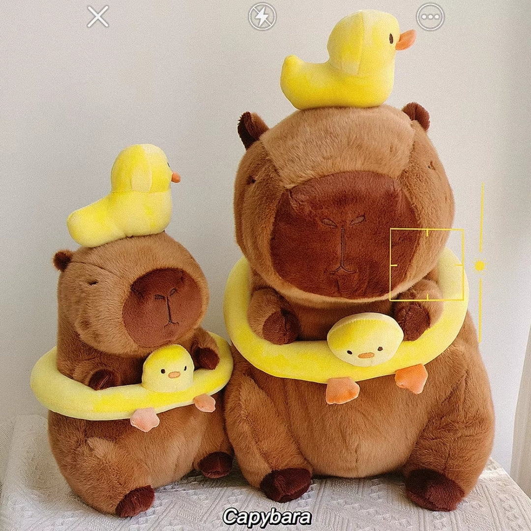Capybara Knuffel - Grote Knuffel met Eenden Zwemband