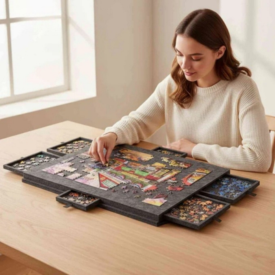 Puzzle - Plateau pliant pour puzzle avec système de rangement