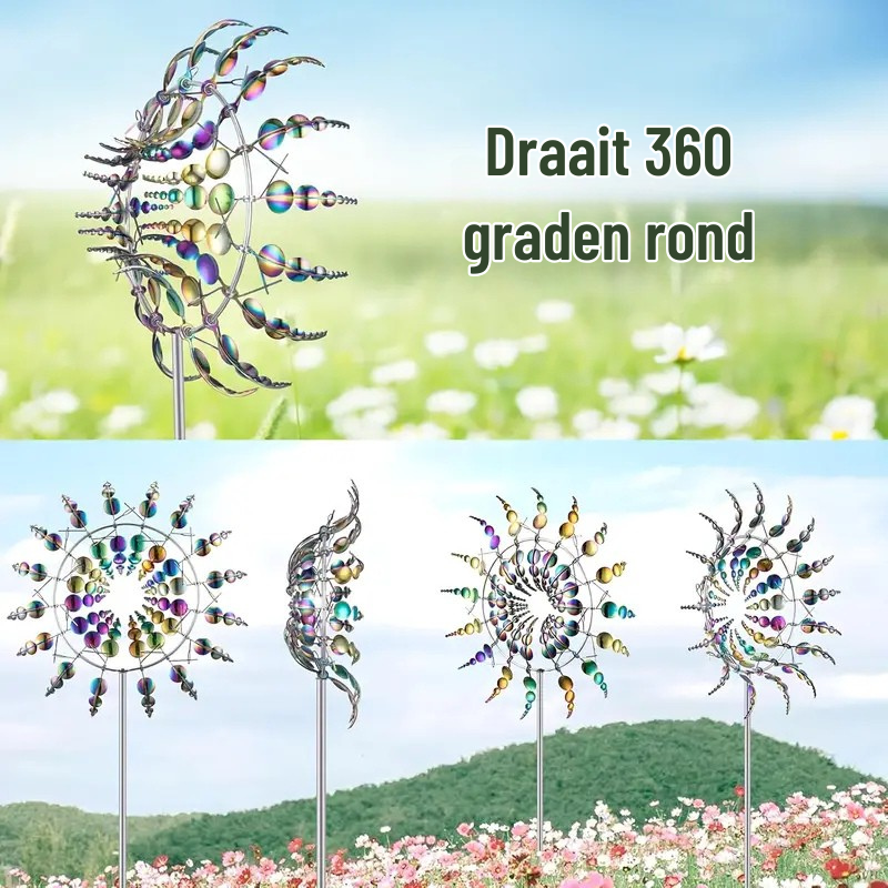 ZonneSchijn Windspinner — Magische Tuindecoratie met Beweging en Glans