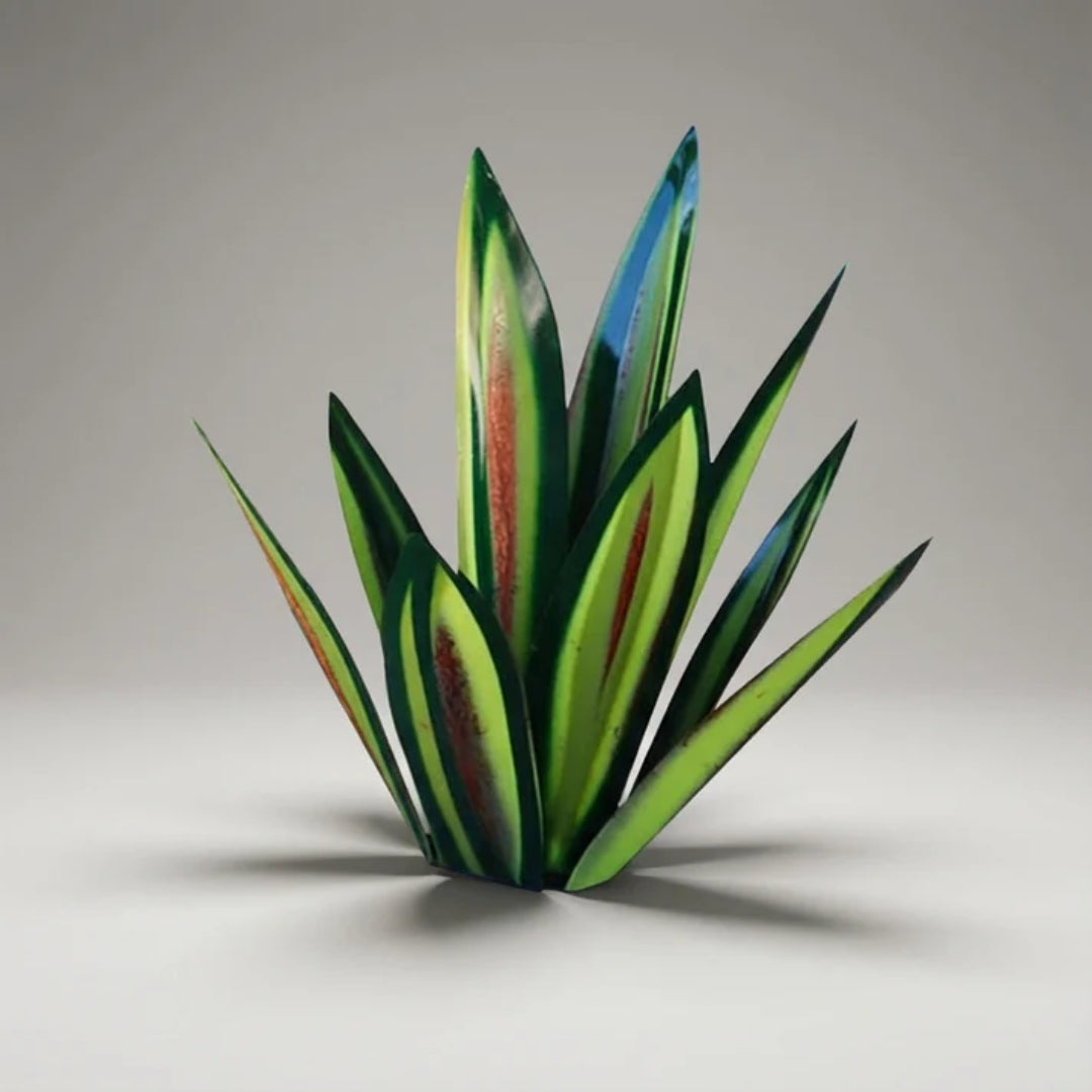 Tuinornament - Metalen Agave met Solar LED Verlichting