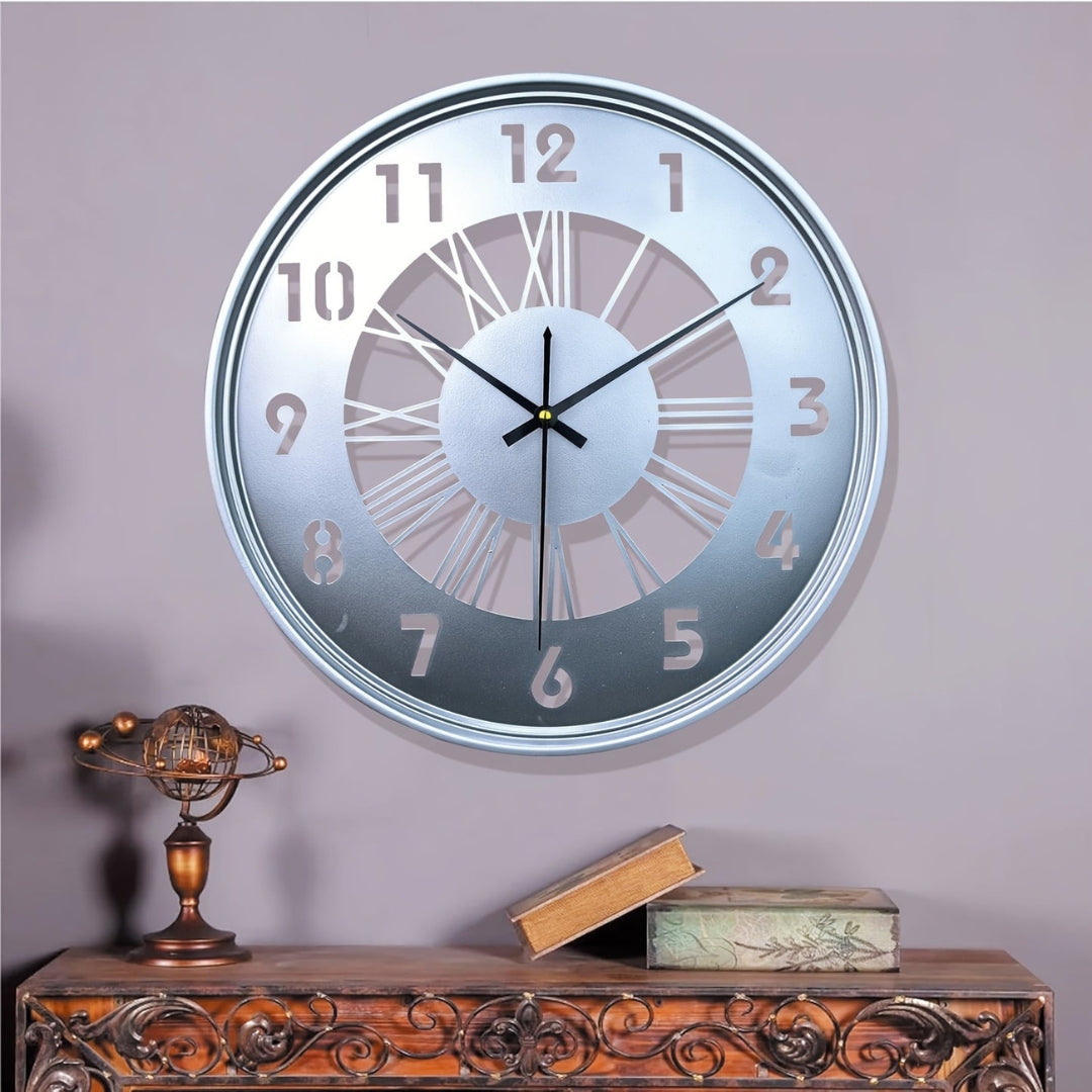MYHOME® - Stille Ronde Wandklok Van Metaal
