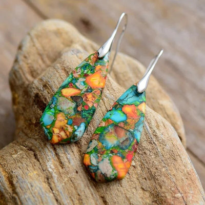 Kleurrijke Jasper Oorbellen - Elegant & Handgemaakt