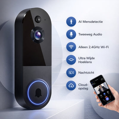 Deurbel Camera - Slimme Wifi Videodeurbel Met AI Detectie