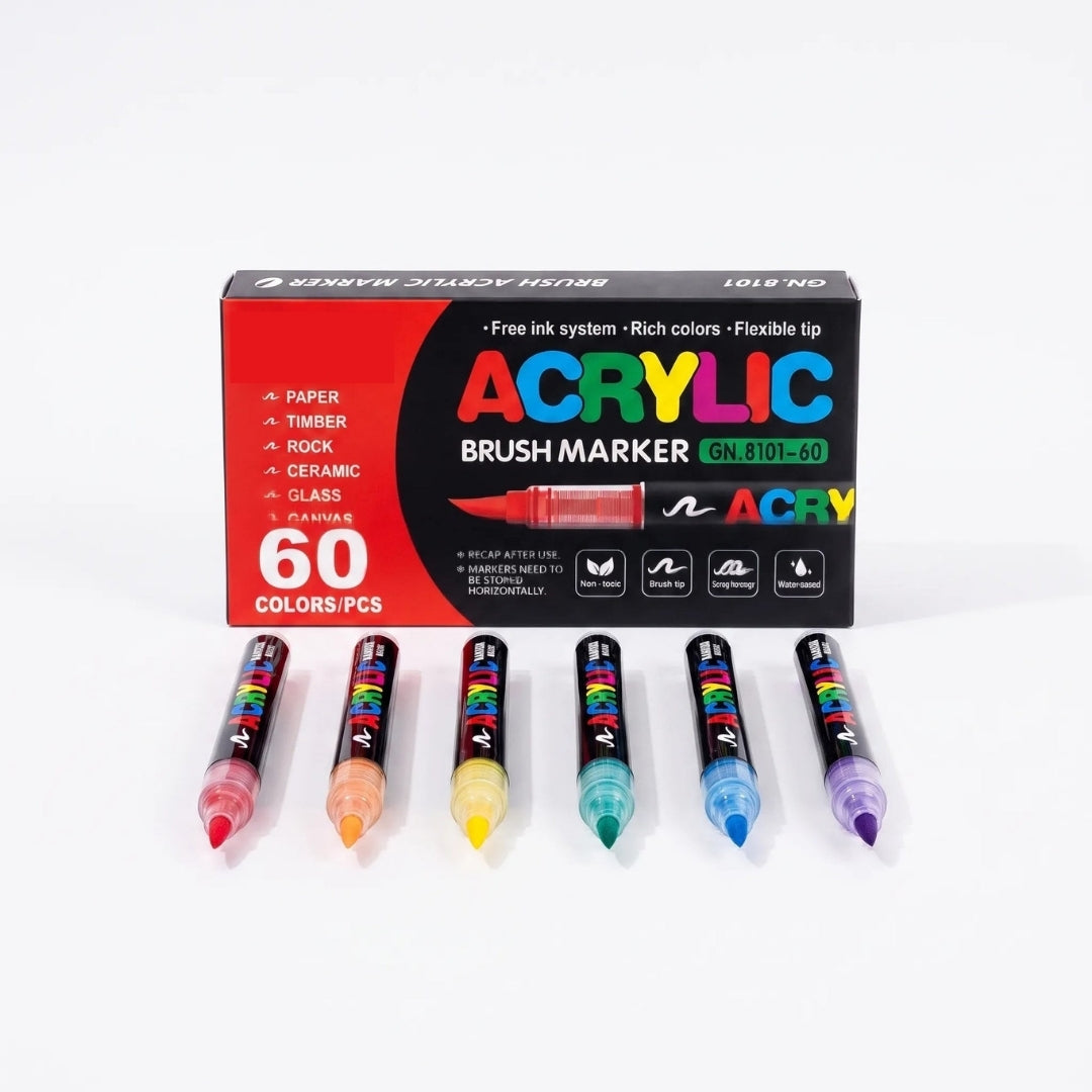Acrylic Markers - Flexibele Brush Tip in Veel Kleuren