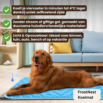 FrostNest - Koelmat voor Huisdieren - Zelfkoelende Verkoeling - 1+1 GRATIS
