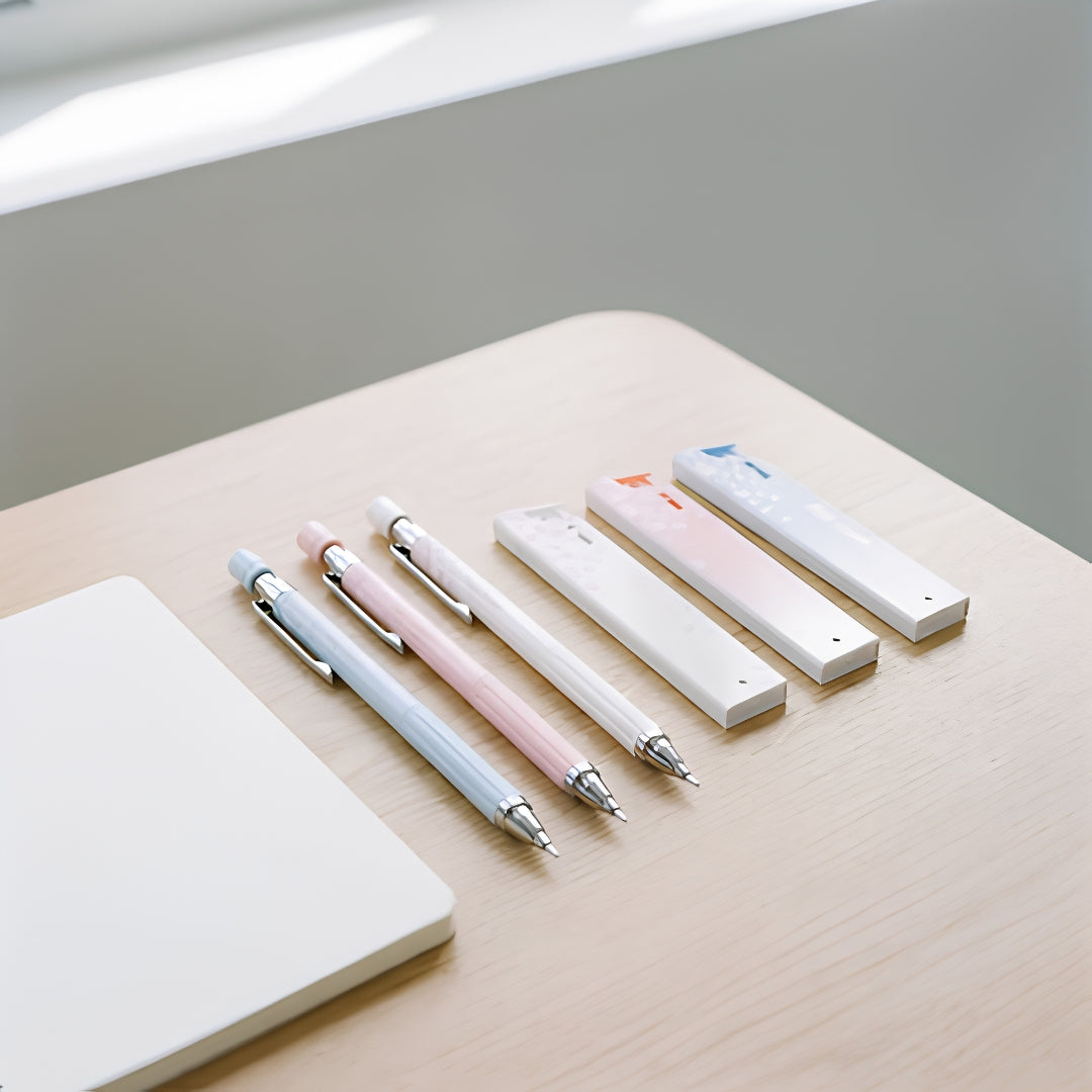 Set Pen-Potloden - Pastel Bloemendesign met Navullingen