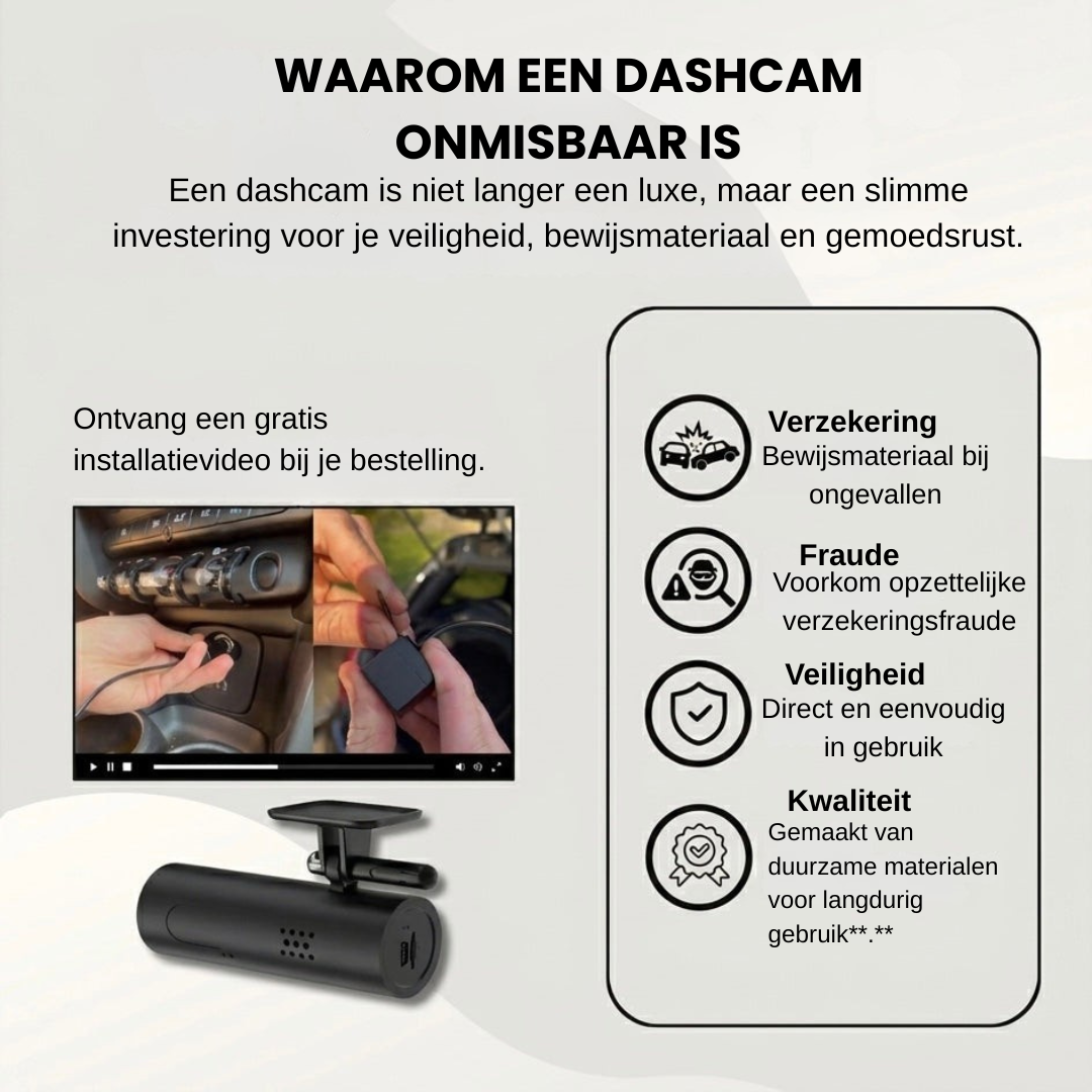 Dashcam - 1080P Full HD met Sony Starvis Nachtzicht - RoadGuard