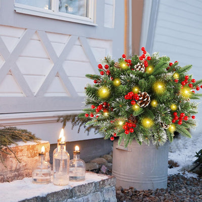 Lichtgevende Kerstkrans – voor in pot & als sfeervulling