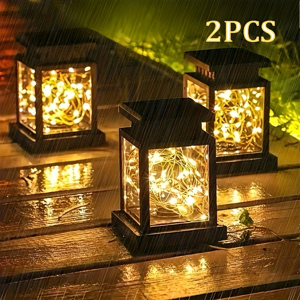 1 pièce/2 pièces Lanterne Solaire RANGDONG, Décoration de Jardin Étanche Éclairage Extérieur pour Patio ou Cour, Cadeau d'Halloween, Noël, Thanksgiving