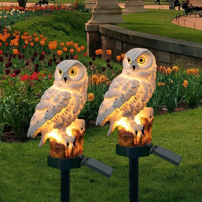 1 pièce Chouette Solaire LED Lumière, Décoration de Jardin en Résine, Convient pour la Décoration de Camping Extérieur, Peut Effrayer les Oiseaux, Lumière d'Extérieur | Design Chouette | Lumière Solaire, Décoration Chouette