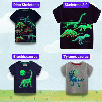 Iconic™ DinoShirt: Kinderen Glow-In-The-Dark T-shirt