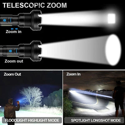 LED Oplaadbare Tactical Laser Flashlight | 90000LM