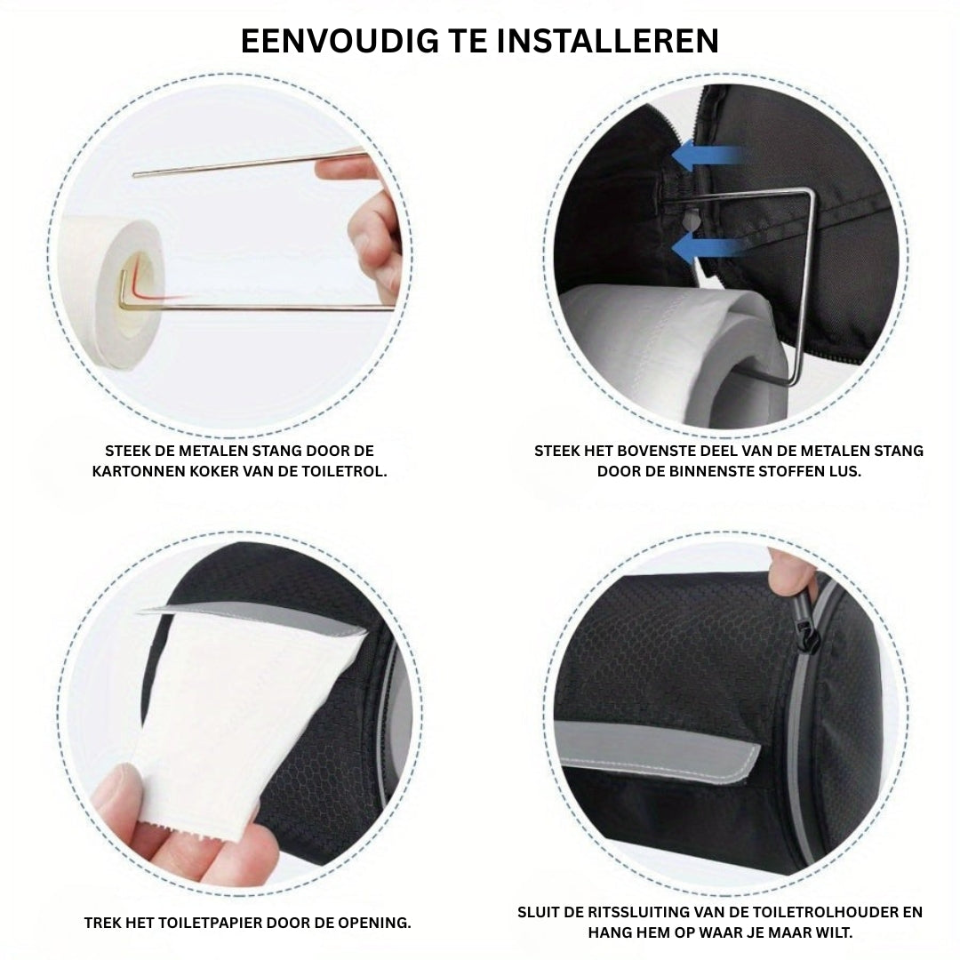 Draagbare toiletrolhouder voor reizen en onderweg