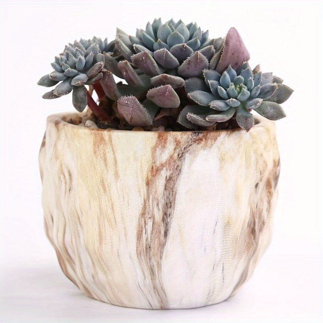 Marmer Stijl Plantenbak - Decoratieve Bloempot voor Binnen & Buiten