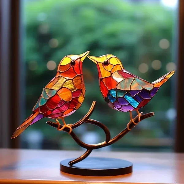 Figurines d'Oiseaux - Décoration d'Oiseaux Colorée de Luxe - Aviloura