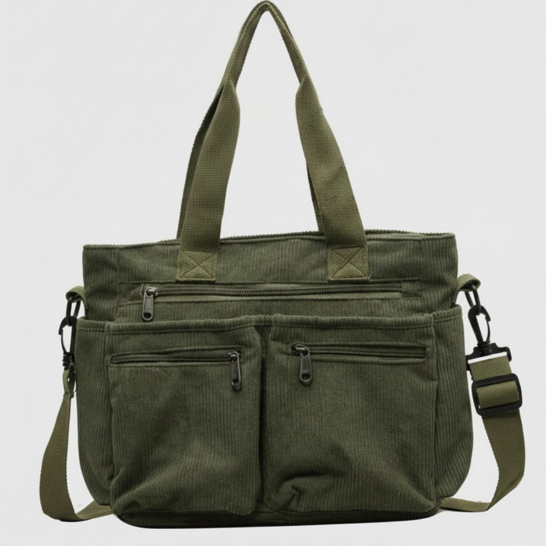 Sac bandoulière Emily Tote - Sac en velours côtelé élégant