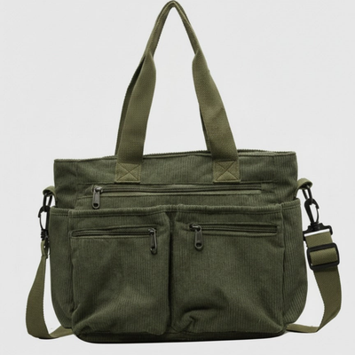 Sac bandoulière Emily Tote - Sac en velours côtelé élégant