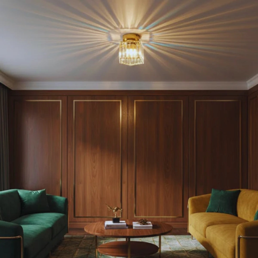 Plafondlamp - Luxe Kristaldesign met Warme Lichtreflectie - Lumévo