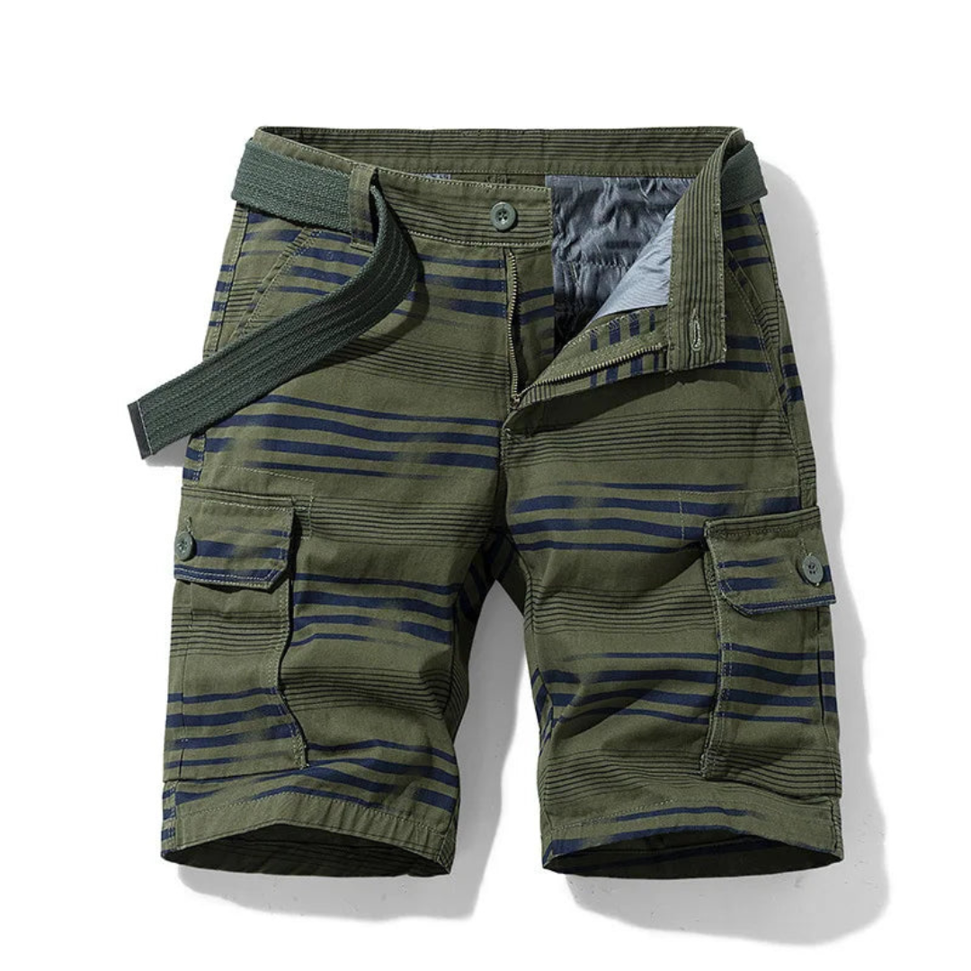 Cargo Shorts - Lichtgewicht Gestreept Design met Meerdere Zakken - AeroTrail