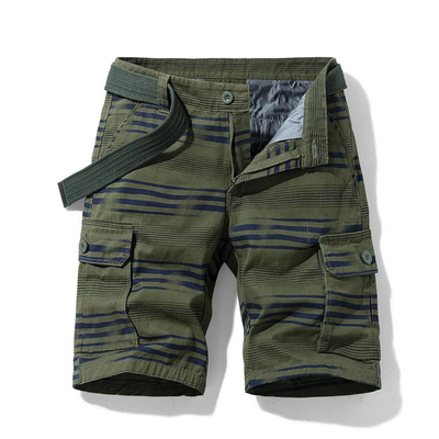 Cargo Shorts - Lichtgewicht Gestreept Design met Meerdere Zakken - AeroTrail