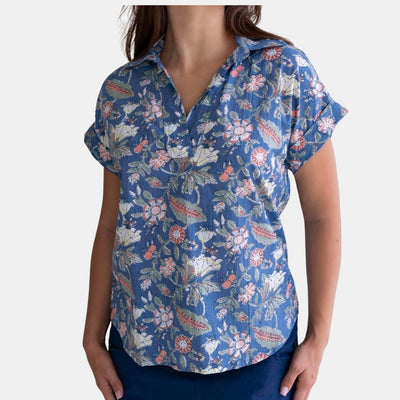 Bloemenprint Top met V-Hals - Lureva