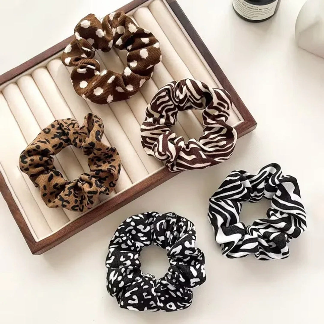 Scrunchies - Set van 5 Dierenprint Scrunchies - WildCharm