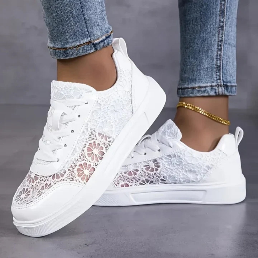 Florana - Lichte Bloemenkant Sneakers voor Dames