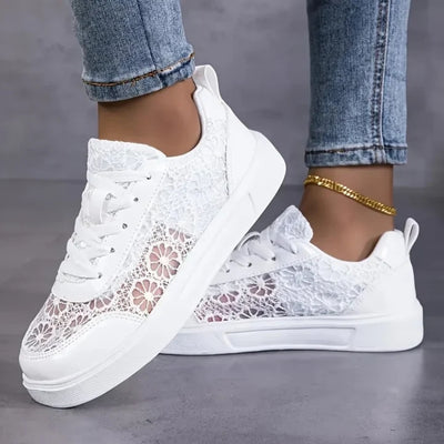Florana - Lichte Bloemenkant Sneakers voor Dames