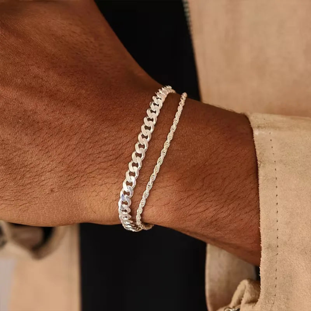 Armbanden Set - Cuban Link en Rope Chain Set - GoldVibe