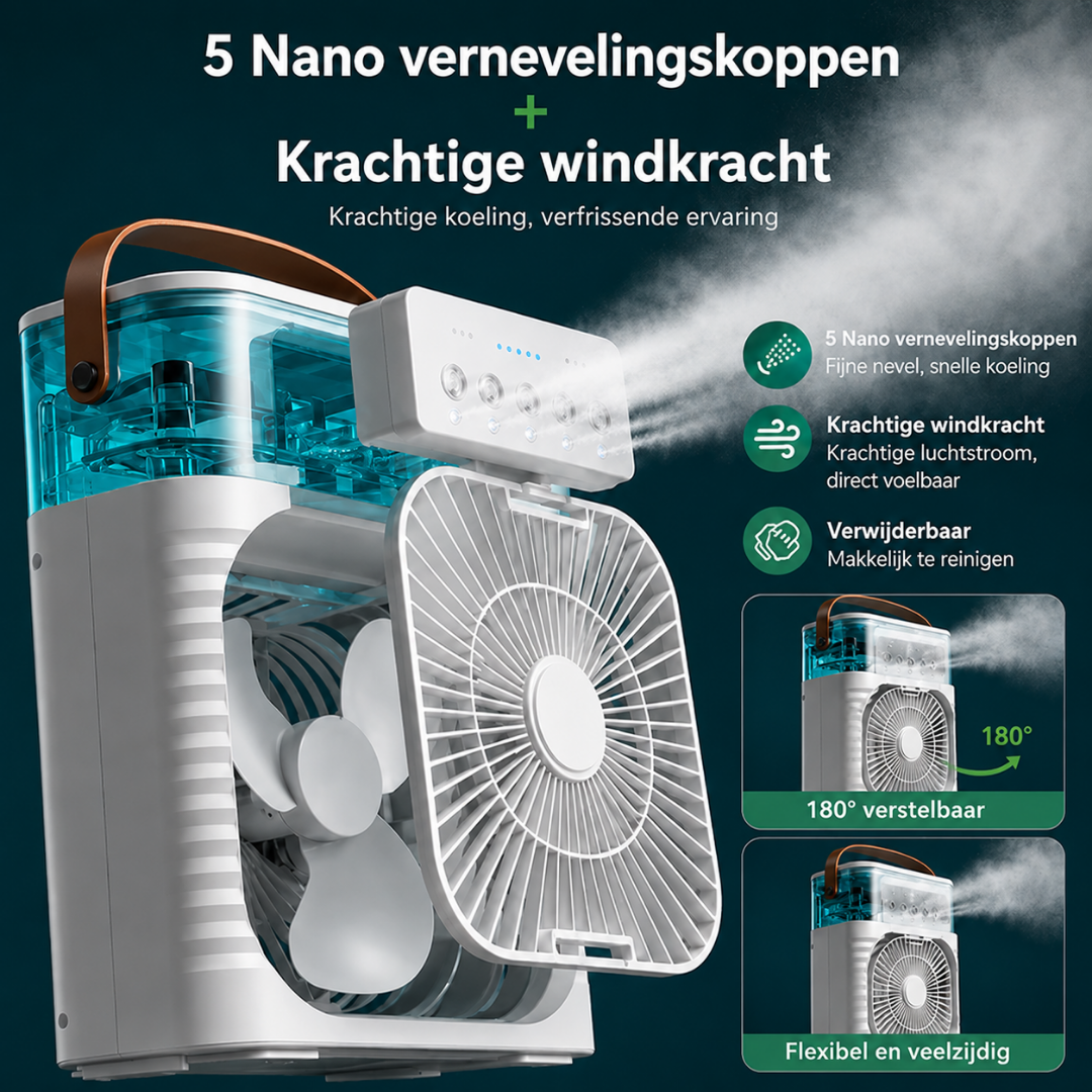 Draagbare Luchtkoeler - 3-in-1 Koelventilator voor Thuis
