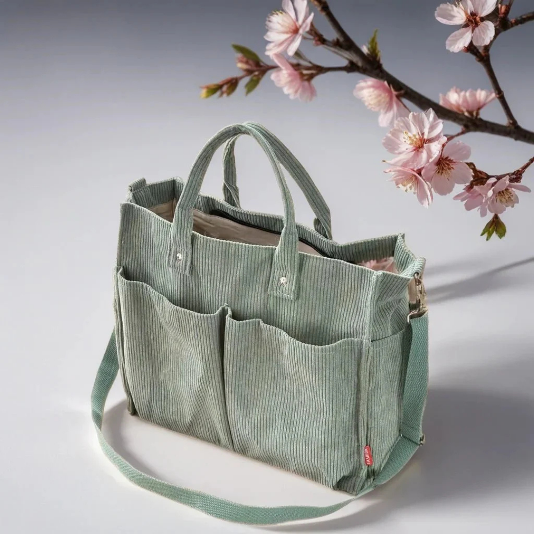 Corduroy Tas - Ruime Vintage Shopper voor Elke Dag - UrbanWeave