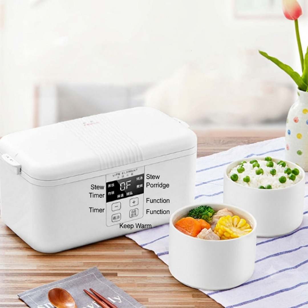 Elektrische lunchbox - keramische dubbele compartimenten